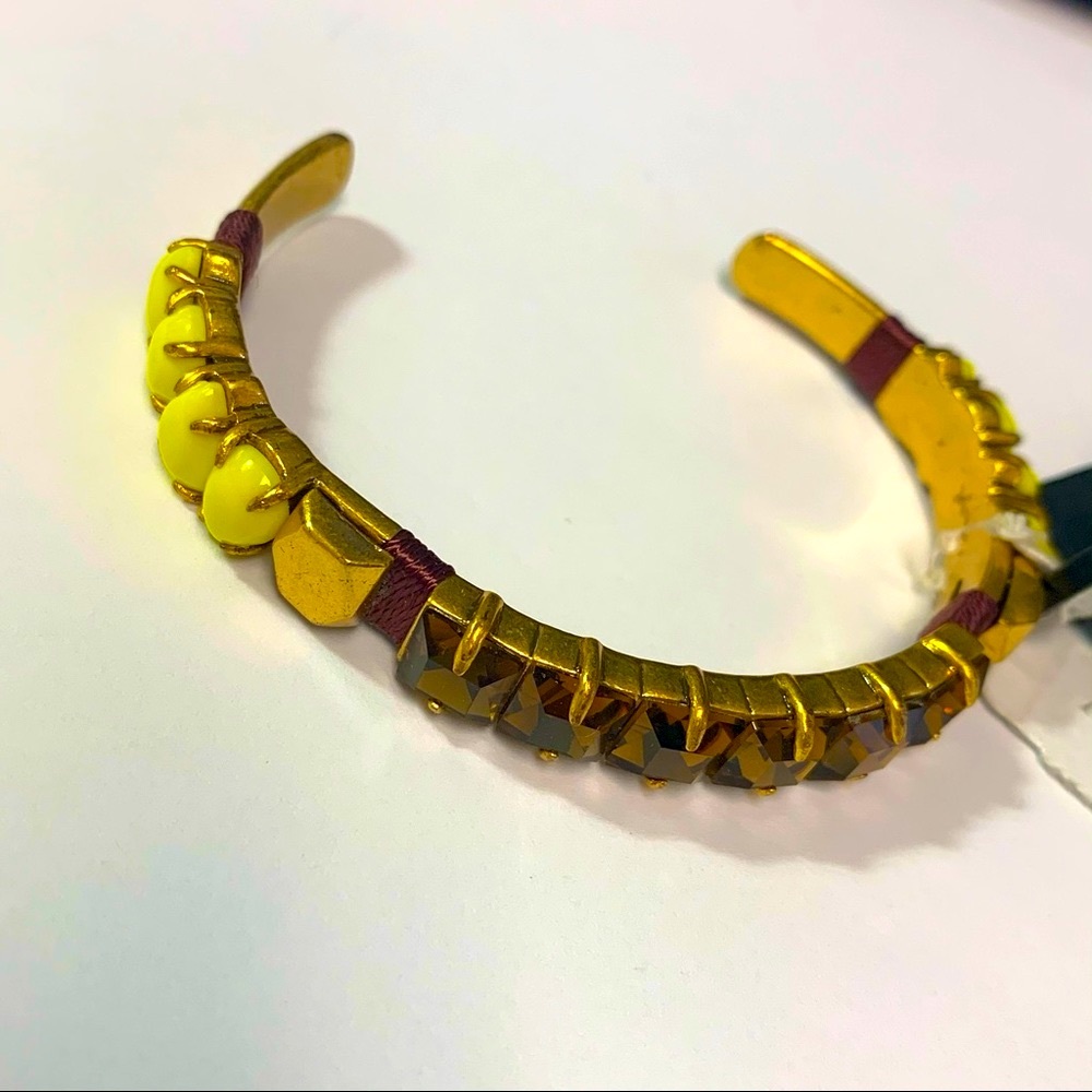 J Crew Bead & Silk Cuff Bracelet